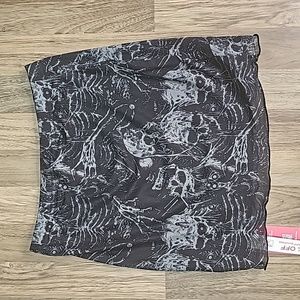 NWT mesh skeleton print mini skirt
